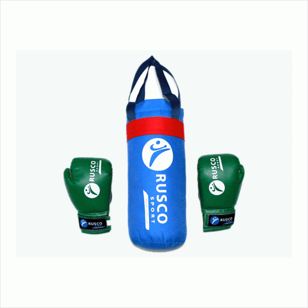 Набор бокс. детс. RUSCOsport (перчатки  4 ун.к/з+ мешок) красный К-4