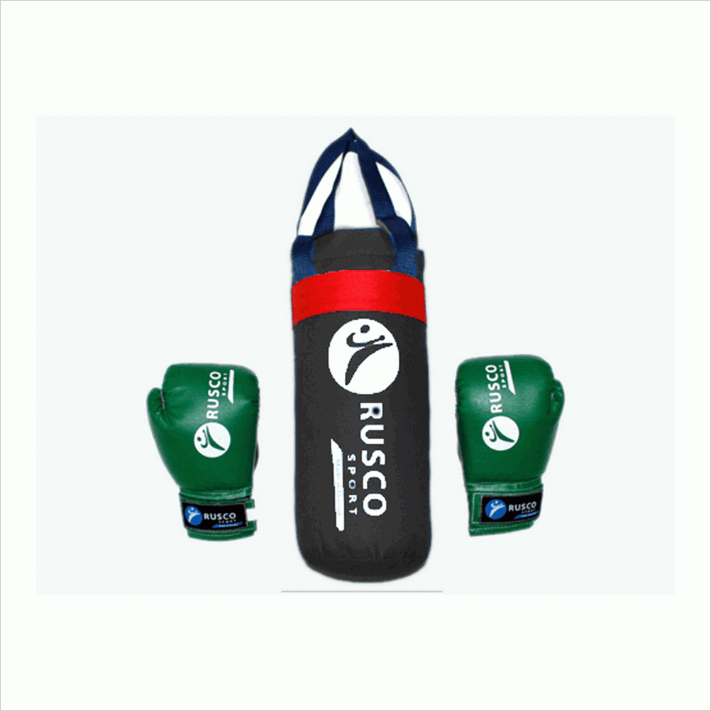 Набор бокс. детс. RUSCOsport (перчатки  4 ун.к/з+ мешок) красный К-4