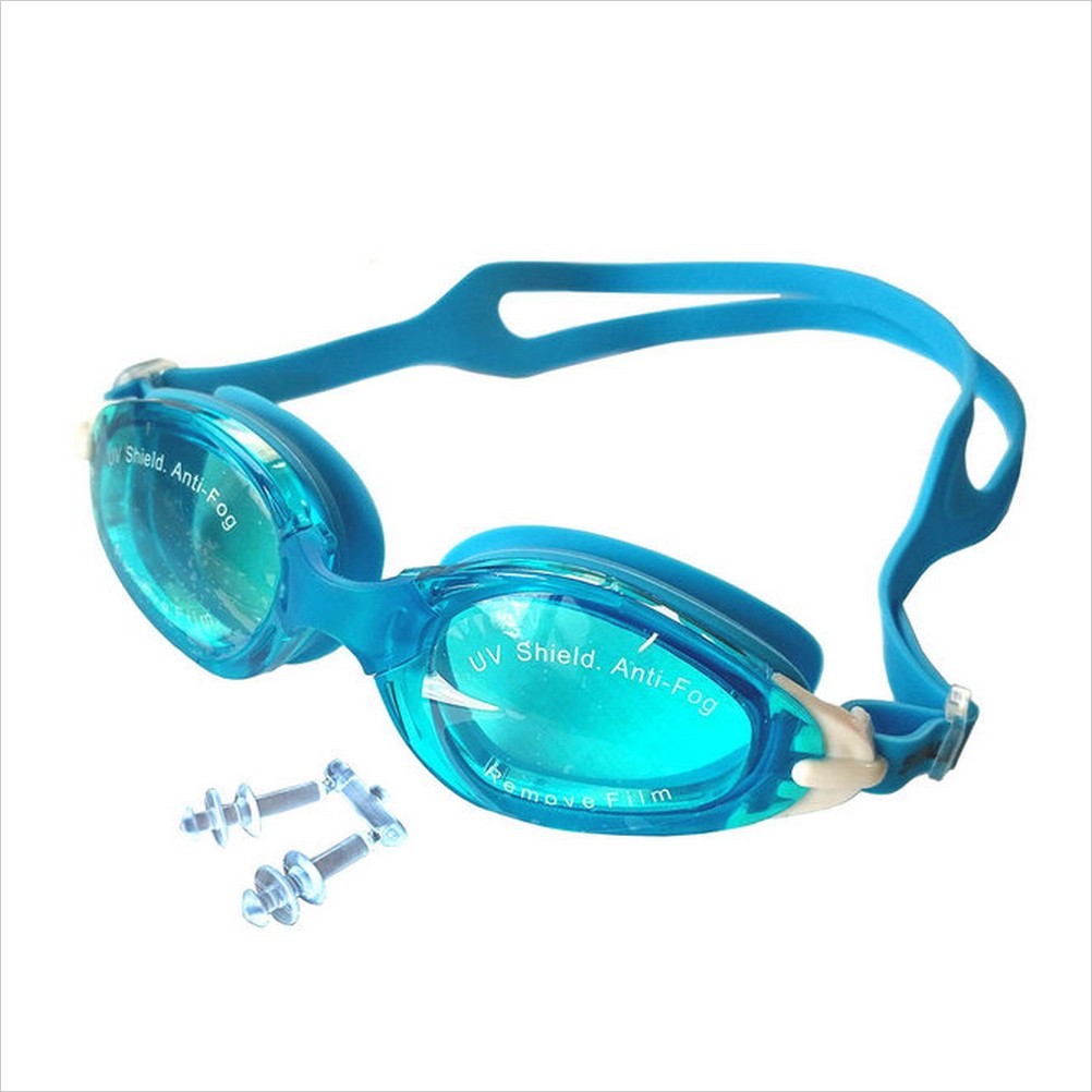 Очки для плавания в комплекте с берушами  R18167  (голубые)