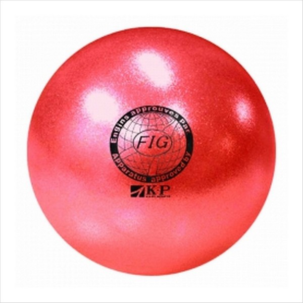 Мяч для художественной гимнастики (красный) (с блестками, 20см, 410гр.)