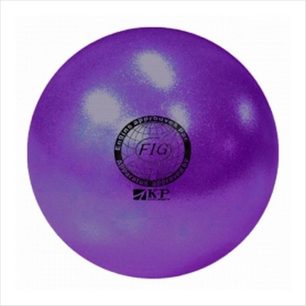 Мяч для художественной гимнастики (фиолетовый) (с блестками, 20см, 410гр.)