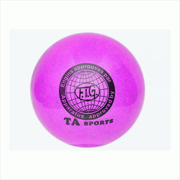 Мяч для художественной гимнастики. Диаметр 15 см (детский) Цвет фиолетовый с блестками