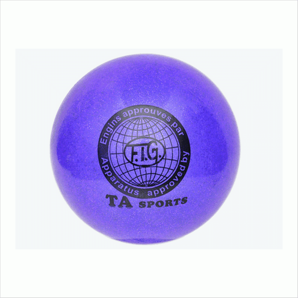 Мяч для художественной гимнастики. Диаметр 15 см (детский) Цвет синий с блестками