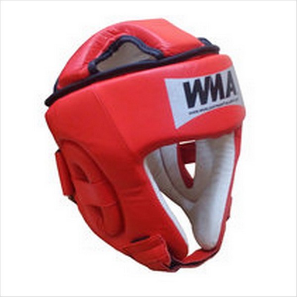 Шлем защитный бокс р. S - (Нат. Кожа) (красно/белый) 2492
