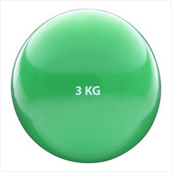 Медбол 3кг., d-15см. (зеленый) (ПВХ/песок) HKTB9011-3