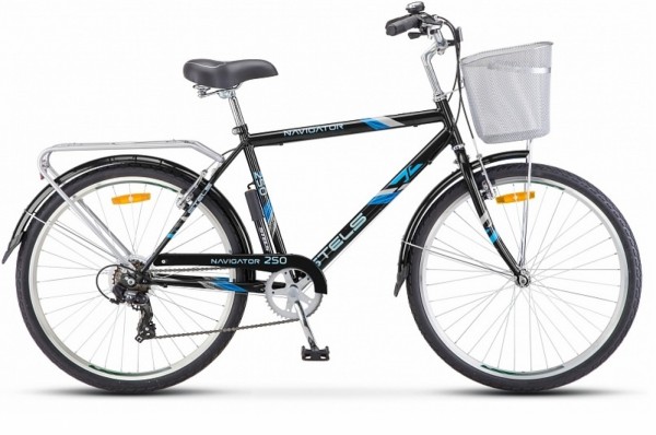 Велосипед STELS Navigator 250 Gent + корзина 26" (2018) (19, Серый)