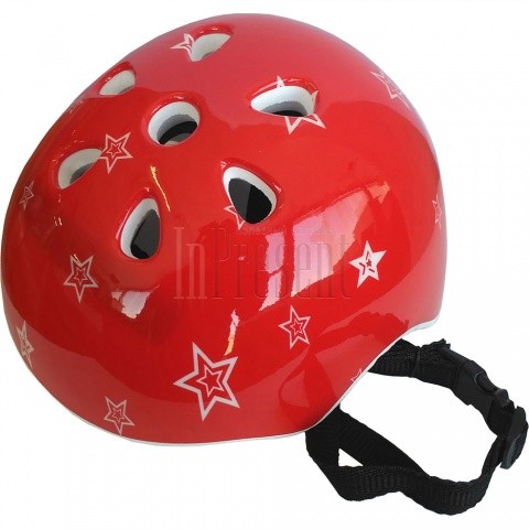 Шлем велосипедный (красный с рисунком), 6 отверстий, на застежке D26052-6