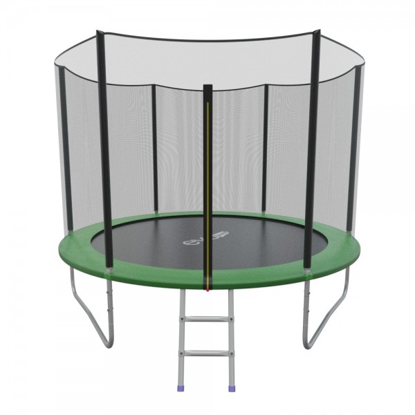 EVO JUMP External 10ft (Green) Батут  СКЛАДНОЙ с внешней сеткой и лестницей, диаметр 10ft (зеленый)