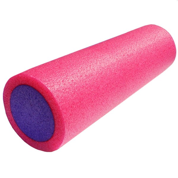 Ролик для йоги полнотелый 2-х цветный PEF45-5  (розовый/фиолетовый) 45х15см. (B34493)