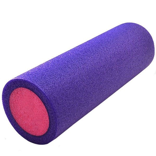 PEF45-4 Ролик для йоги полнотелый 2-х цветный (фиолетовый/розовый) 45х15см. (B34492)