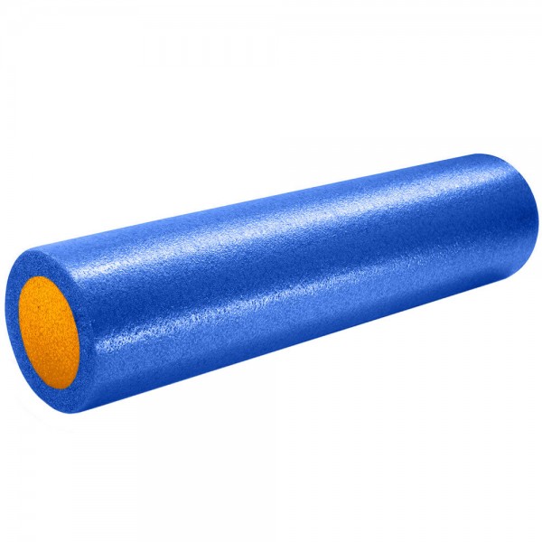 Ролик для йоги полнотелый 2-х цветный PEF100-61-5 (сине/оранжевый) 61х15см.