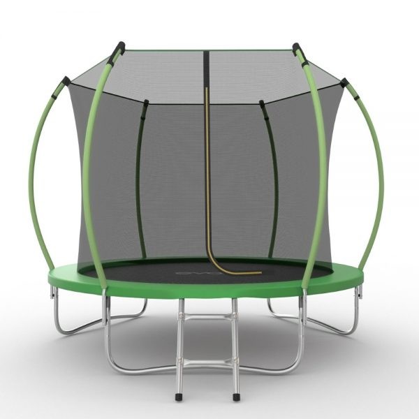 Батут с внутренней сеткой и лестницей  EVO JUMP Internal 8ft диаметр 244 см зеленый