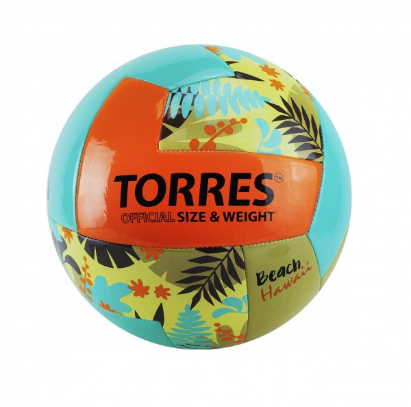 Мяч для пляжного волейбола TORRES Hawaii арт.V32075B, размер 5
