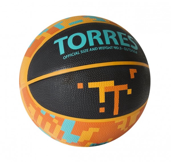 Баскетбольный мяч TORRES TT B02127, р. 7 черный/оранжевый