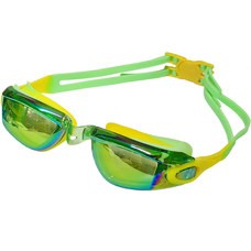 Очки для плавания взрослые с зеркальными стёклами (желто/зеленые) B31549-C 