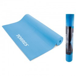 Коврик для йоги "TORRES" арт.YL10013, PVC 3 мм, нескользящее покрытие, голубой, PVC 3 мм, нескользящее покрытие, голубой