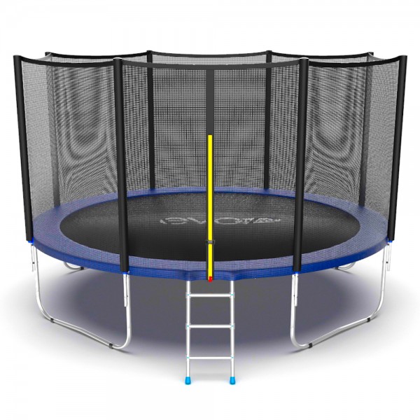  Батут с внешней сеткой и лестницей, диаметр 12ft EVO JUMP External 12ft (Blue)